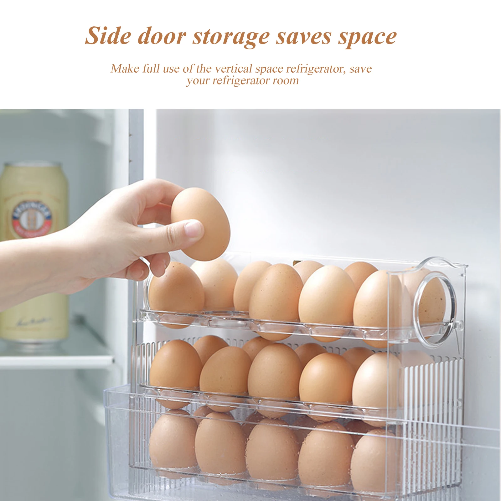 Egg Storage Container Refrigerator Egg Holder 3-Layer Flip