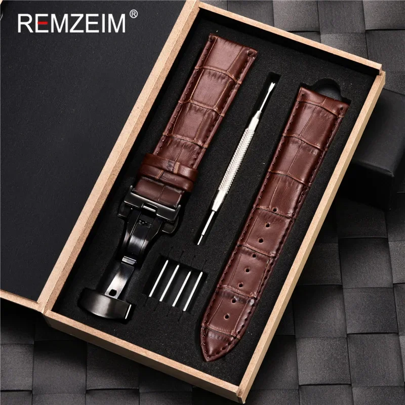 Luxury Calf Genuine Leather Watch Strap with Gift Box