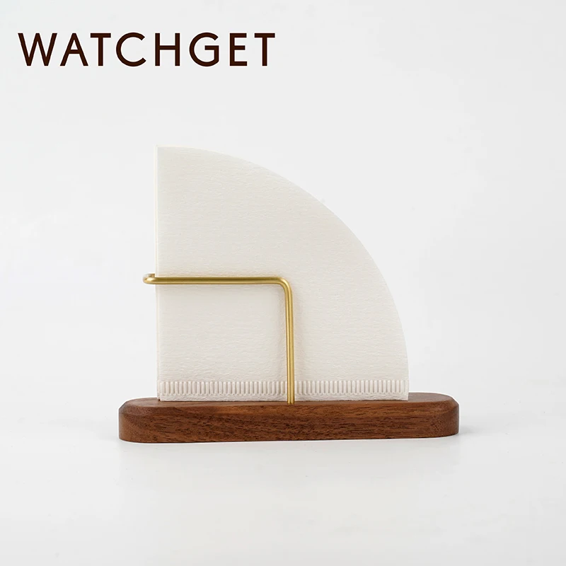 

Стойка-держатель watchget для бумажных фильтров орехового ореха в форме вентилятора, стойка для хранения бумажных фильтров, подставка для журнальных аксессуаров, держатель для салфеток