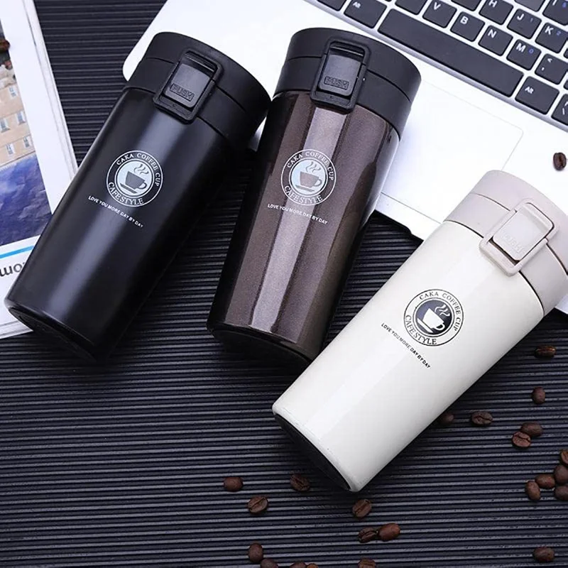 380/500ml Thermos Coffee Cup Tea Mug Double Layer Stainless Steel Vacuum Insulated Metal Thermos Outdoor Sports Water Bottle Kitchen