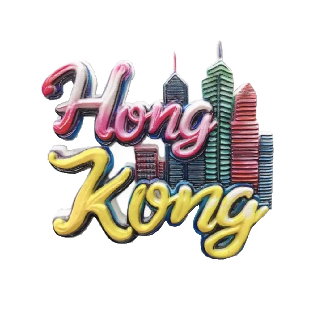 Asia HongKong Resin 3D Fridge Magnets Tourism Souvenir Refrigerator Sticker Handicraft Gift Decoration Articles