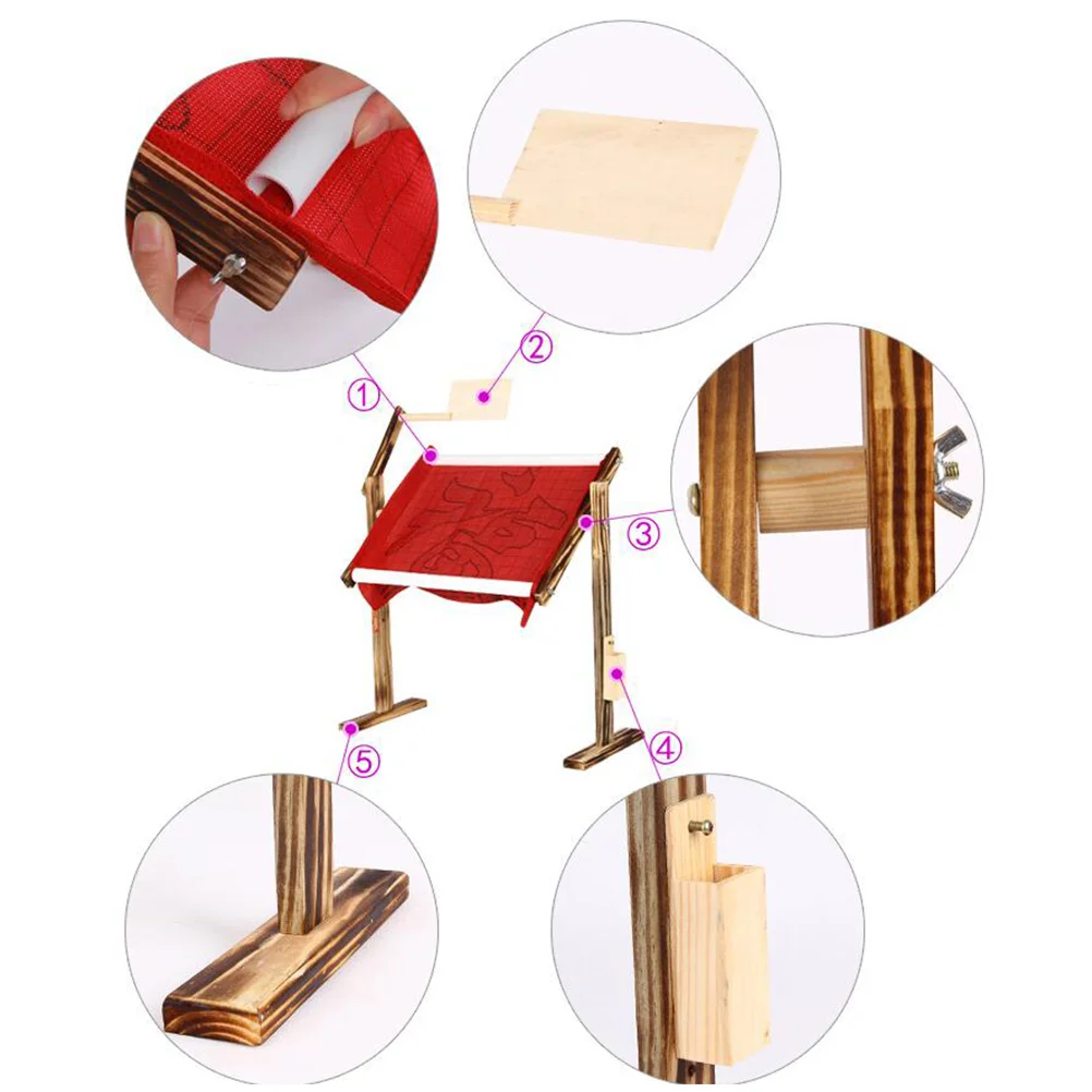 Adjustable Durable Wooden Embroidery Rack Cross Stitch Frame Holder Stand Craft Sewing Home Accessories Practical Gift