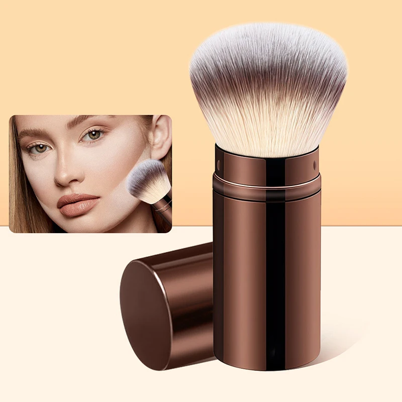 1/2PCS 플랫/앵글 브러쉬 접이식 파운데이션 메이크업 브러쉬 파우더 블러쉬 블랙 브라운 골드 컨실러 휴대용 메이크업 도구