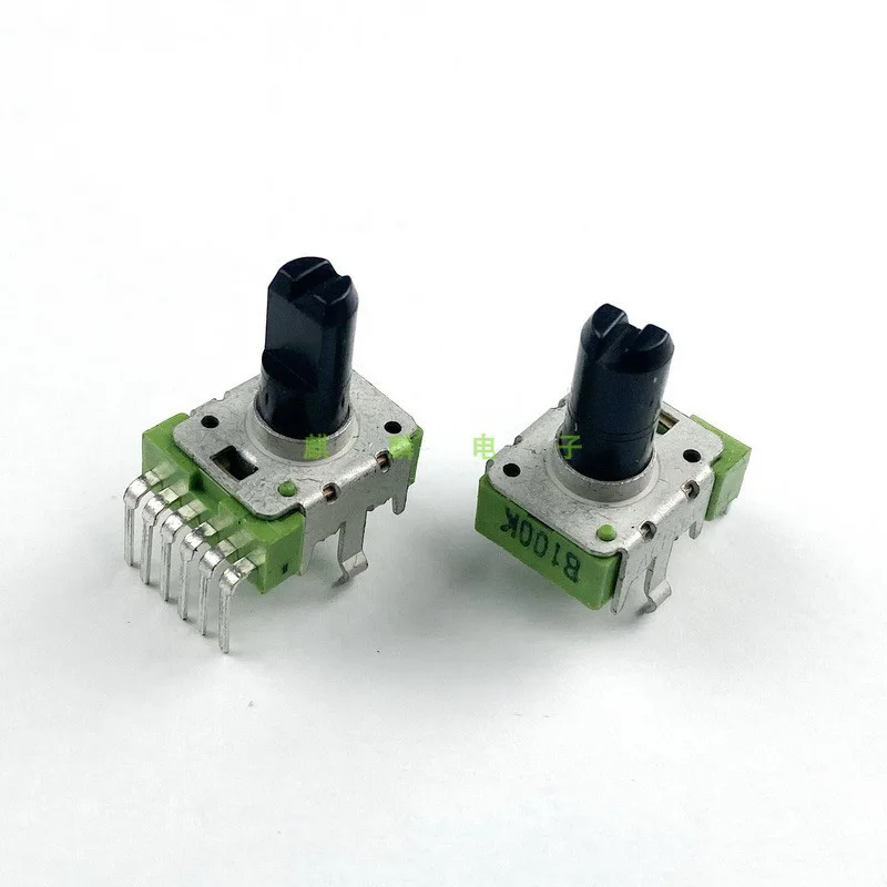 

2 шт., Однорядный 6-контактный усилитель мощности B100K RK12, потенциометр громкости звука, ультразвуковое оборудование, длина вала 13 мм