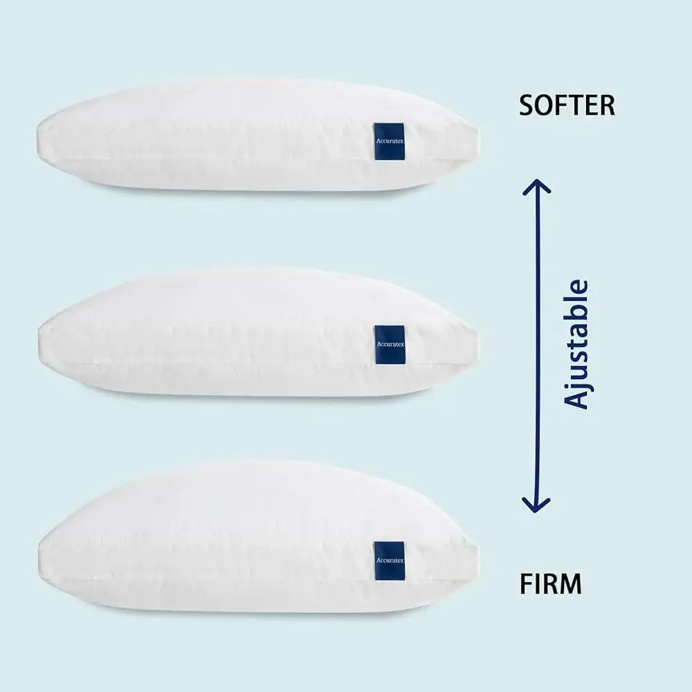 Hybrid Shredded Memory Foam Pillows King Size Set of 2 Adjustable Loft Fluffy Down Alternative Removable Cover Soft Breathable 5