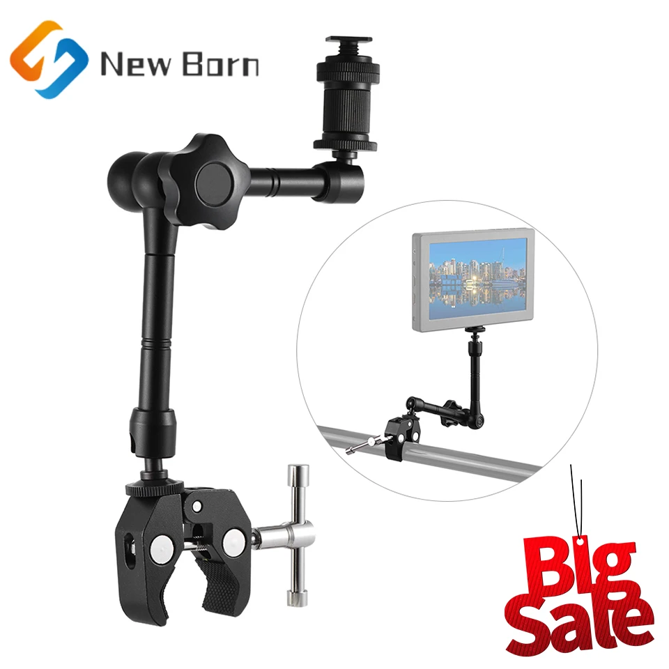 

11 Inches Adjustable Friction Articulating Magic Arm + Super Clamp For DSLR LCD Monitor LED Light Camera Accessories