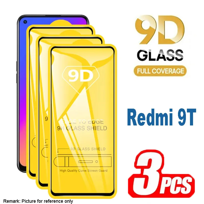 Proteggi Schermo 3Pcs 9D Per Pellicole In Vetro Temperato Xiaomi Redmi 9T