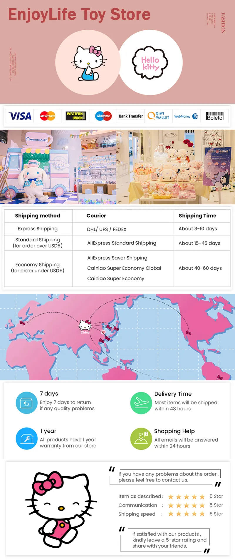 Hello Kitty Building Block Sanrio Anime Figure Kuromi Assembled