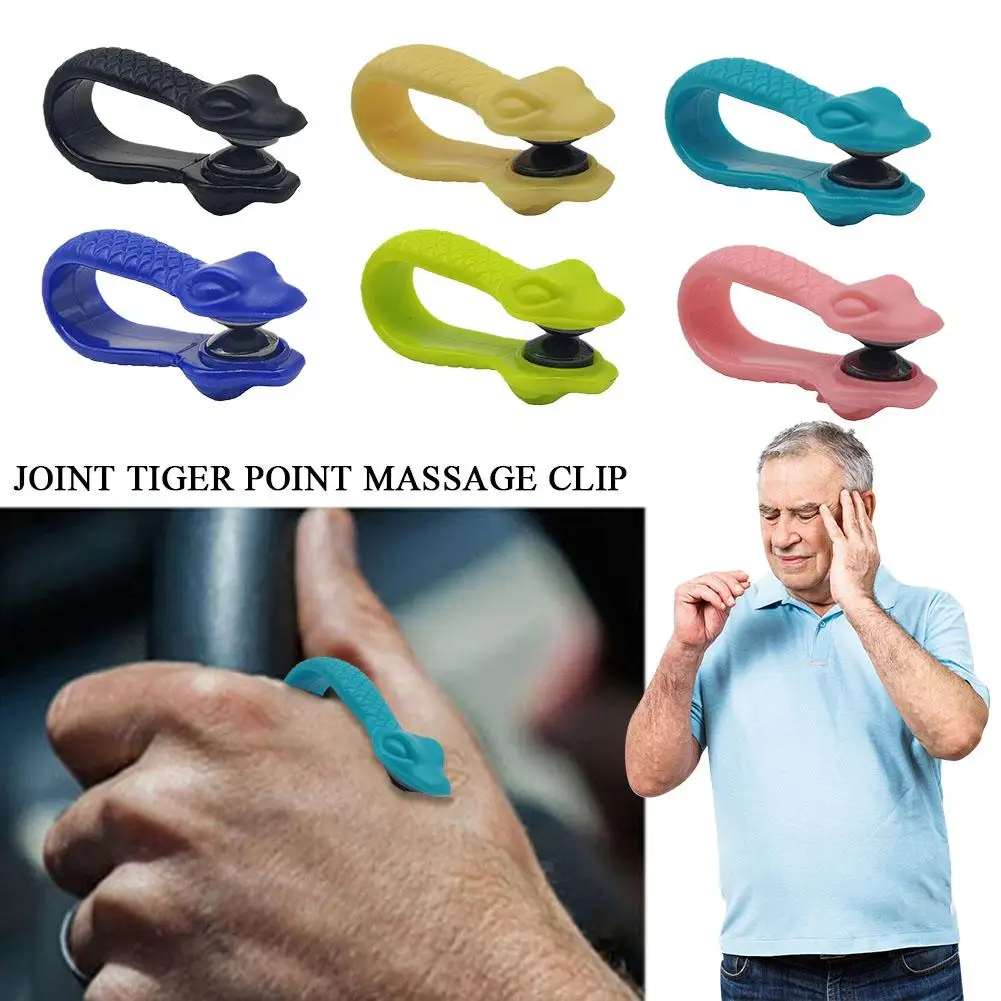 Finger Joint Tiger Point Massage Clip Acupressure Clip Hand Meridian Massager for Headache Migraine Relief Stress Anxiety C E3H7