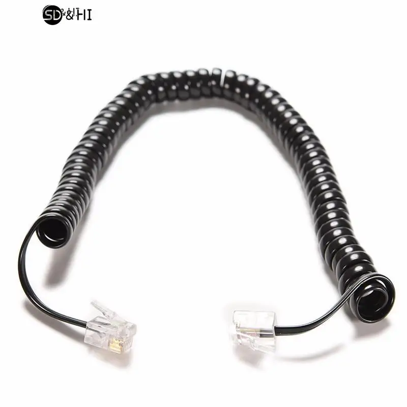 Description Picture 3 of item6.5FT  Male to Male Telephone Handset Cable Extension Cord Curly Coil Line Cable Wire Up to 2M Telephone Coiled Cord