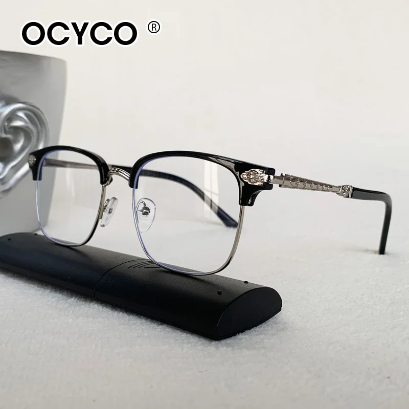 Ultra-Light Fashion Square Semi-Rimless Anti-Blue Light Eyewear