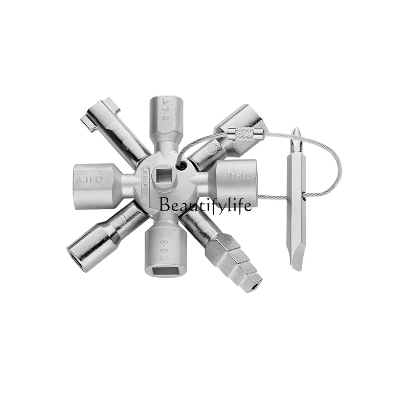 

German Tool Key Double Head Bit Multi-Function Control Cabinet Double Key 001101