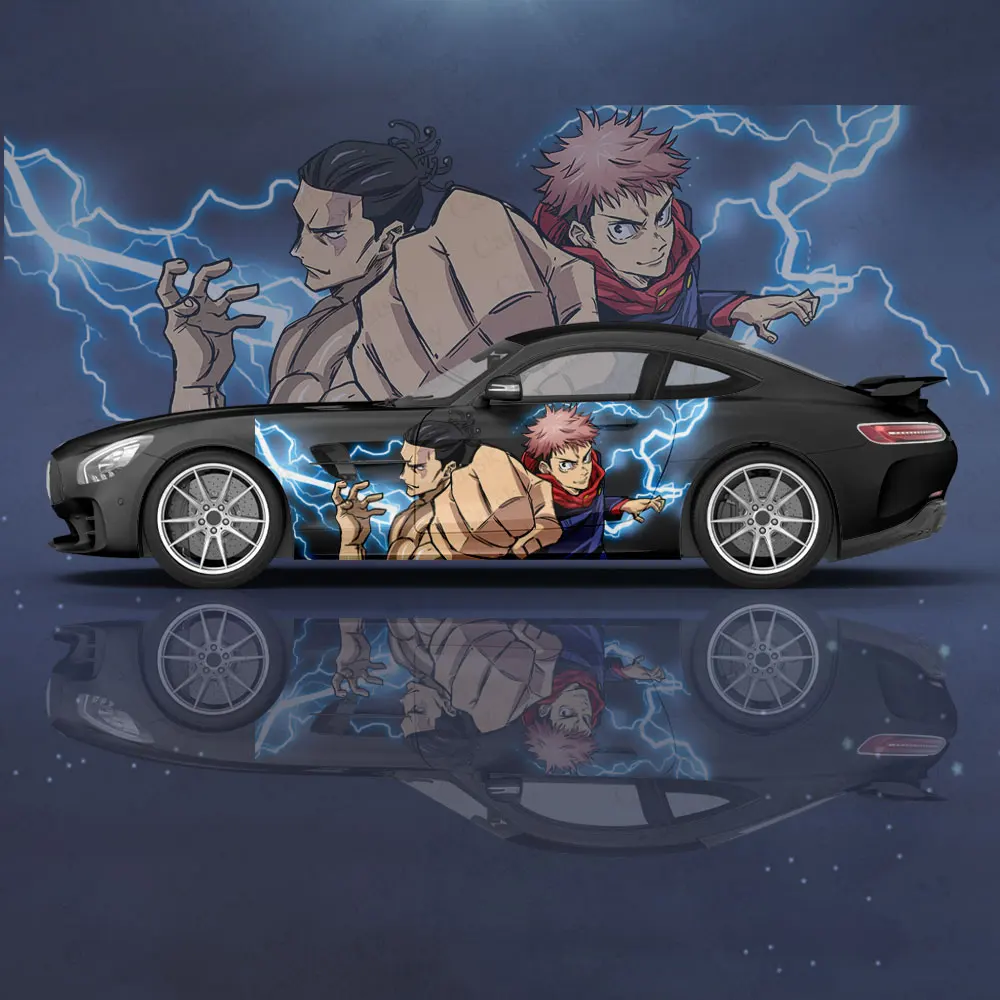 Autocollants décoratifs de voiture Anime, Jujutsu, Kaimmense, graphiques  latéraux, accessoires de modification, décalcomanies d'emballage de course  de douleur - AliExpress