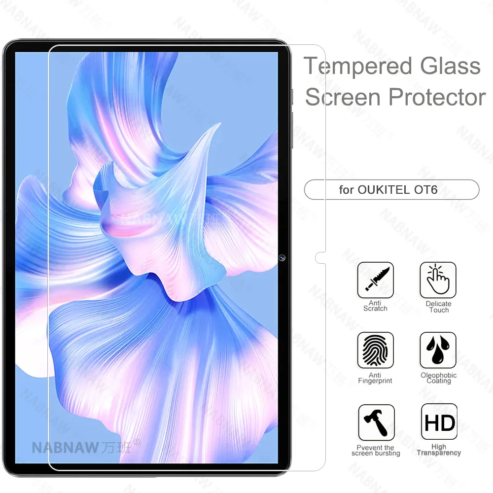 2 Pieces HD Scratch Proof Screen Protector Tempered Glass For OUKITEL OT6 10.1-inch Tablet Oil-coating Protective Film 3