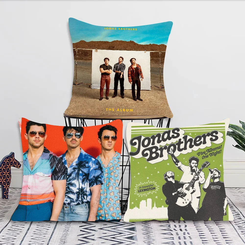 Band J-JONAS B-BROTHERS Pillow Case Square Pillow Bedroom Sofa Leisure Comfort Cushion Car Living Room Home Decoration 40X40 3
