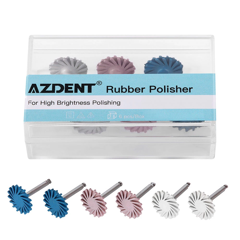 AZDENT Dental Composite Polierscheiben-Set RA 3-stufiges Poliersystem 14 mm Rad-Gummipolierer HP 2,35 mm Zahnarztwerkzeuge – Detail 3