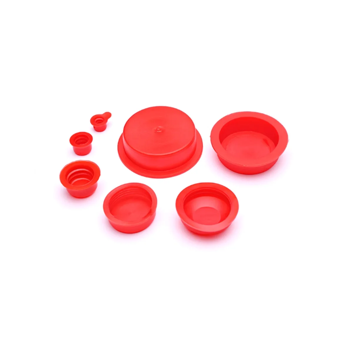 Red Internal Threaded Hole Rubber Plug Cylinder Oil Resistant Plastic Silicone Dust And Corrosion Resistant Protective Sleeve