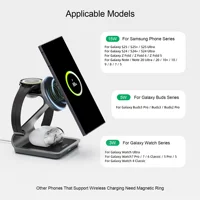 Bonola 3 in 1 Wireless Charger Metal Stand for Samsung S25 Ultra/S24/S23 15W Fast Wireless Charging for Galaxy Watch 7/Buds Pro - Image 5