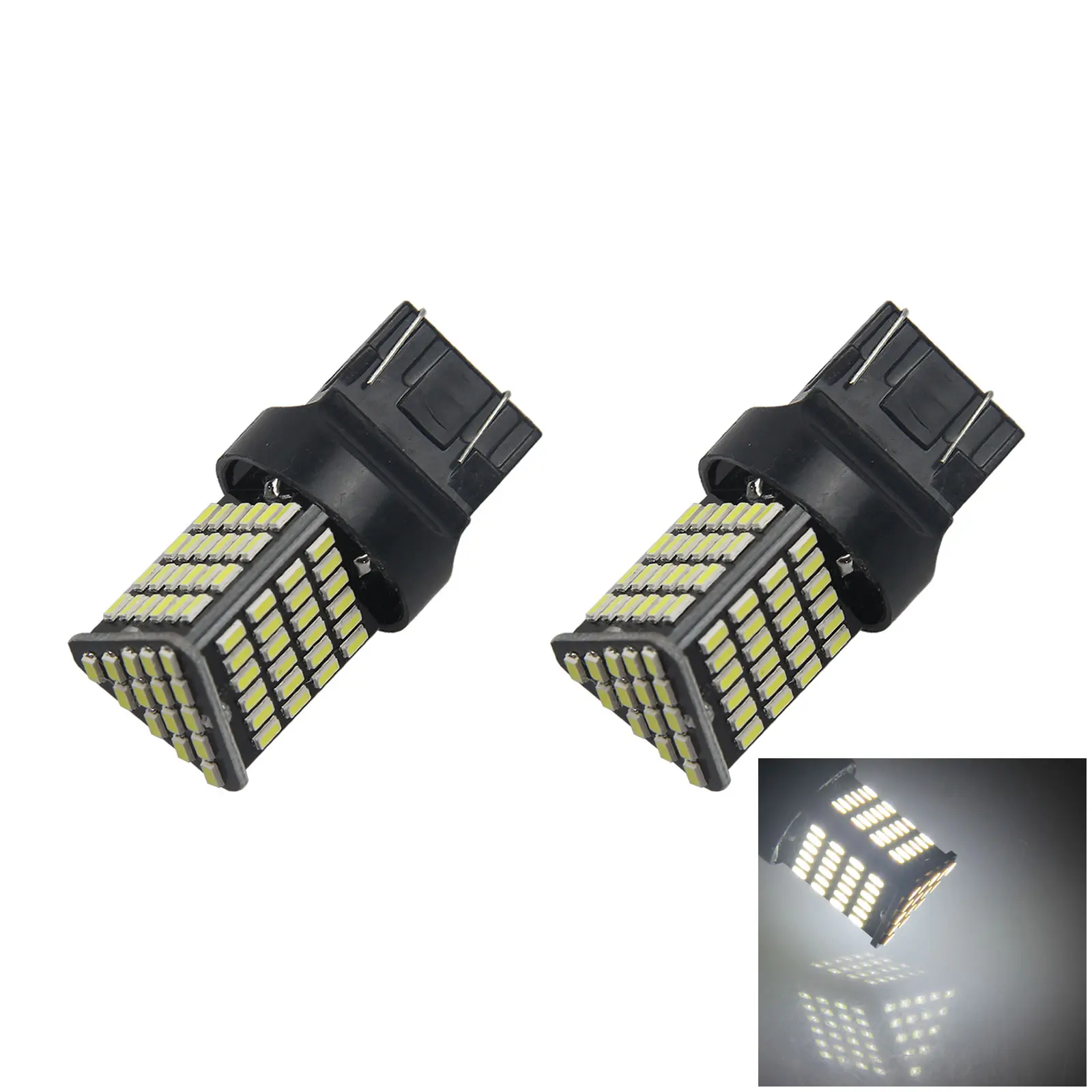 

2x белая Автомобильная 7443 Тормозная лампа заднего хода 87 3014 SMD светильник W21W W21/5W Z2983