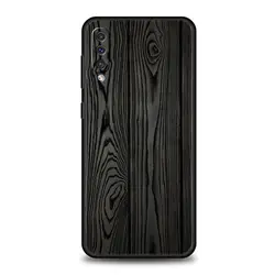 Artisan Carved Wood Silicone Phone Case Cover for Samsung A20 A30 (A1)