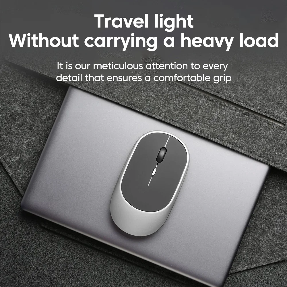 Mouse Bluetooth Wireless 800/1200/1600DPI con Regolazione a 3 Velocità, Connessione Doppia Wireless 2.4G+Bluetooth 5.2 per Laptop e Computer - immagine 3