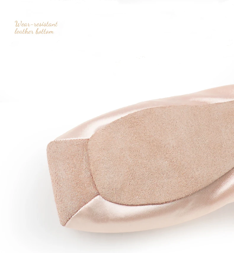 Professionelle Ballett-Spitzenschuhe mit echter Ledersohle, Damen-Ballettschuhe aus Satin mit Bändern für professionelle Ballerina – Detail 10