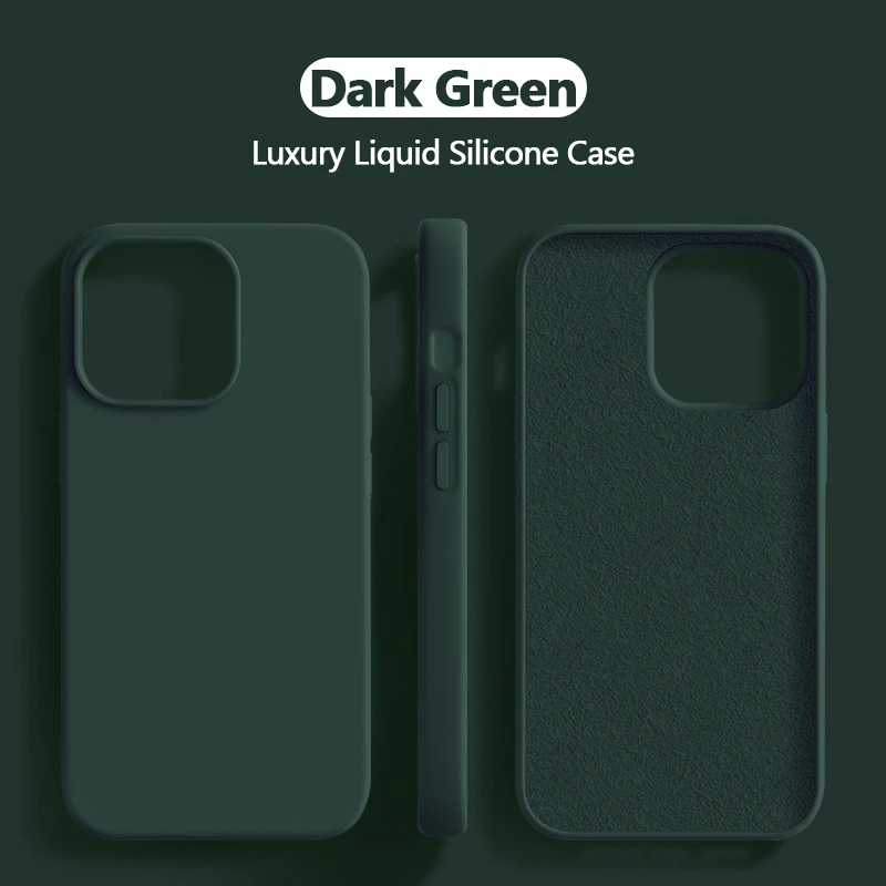 thumbnail image 1 of Funda de silicona líquida de lujo para For iPhone 14, 13, 12, 11, 15 Pro Max Mini, cubierta a prueba de golpes, X, XS, XR, 6s, 7, 8 Plus, fundas de teléfono, accesorios, 1 of 5