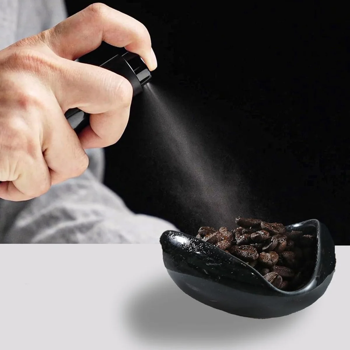 Premium Coffee Dosing and Spraying Kit - Elegant Ceramic Tray with Precision Sprayer and Spoon for Barista-Level Brewing