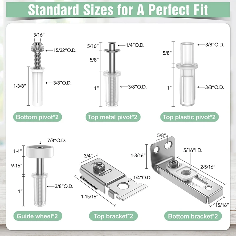 Reparatur satz für zweifach gefaltete Türbeschläge-Hardware-Kit für 2,22 Zoll bis 2,54 Zoll Schiene, Zubehör für Ersatzteile für Falt taschen türen