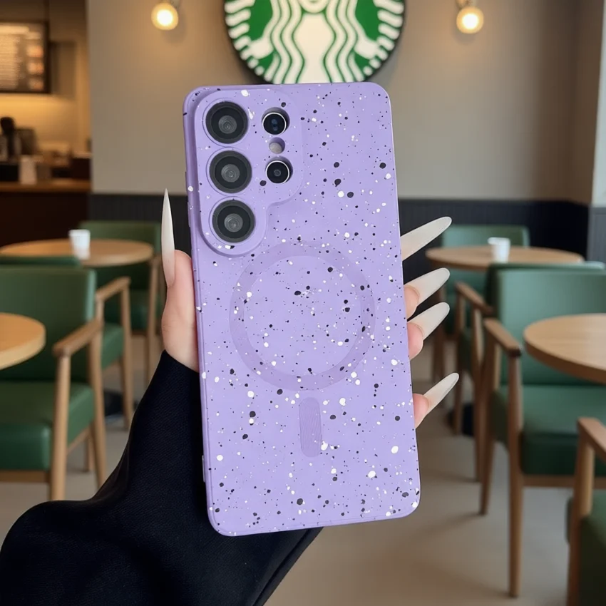 Glitter Ink Splash Graffiti Magnetic TPU Soft Phone Case Cover