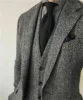 Regular Brown Mens Suits Slim Fit Herringbone Tweed Wool Blend Check Wedding Tuxedos Classic 3 Pieces Trajes De Hombre Blazer 1