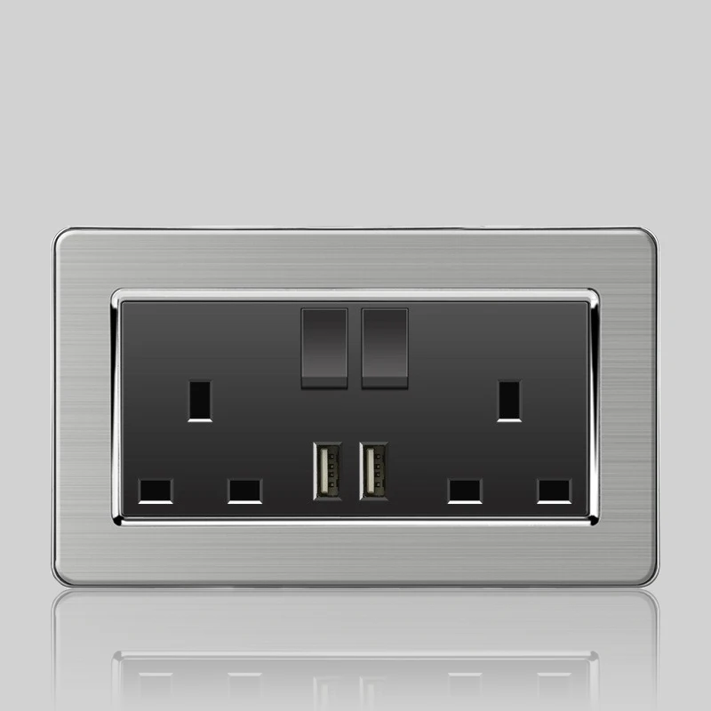 2Gang 13A 2USB