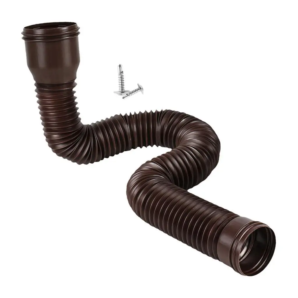 Rain Gutter Downspout Extensions with Screws Universal 18.5-59inch Flexible