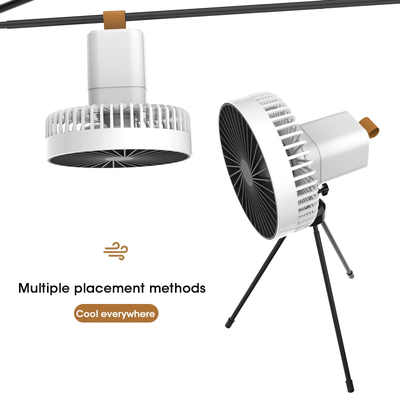 

10000mAh Multifunctional Portable Camping Fan Rechargeable Mini Fan USB Outdoor Camping Ceiling Fan Tripod Stand Desktop Fan
