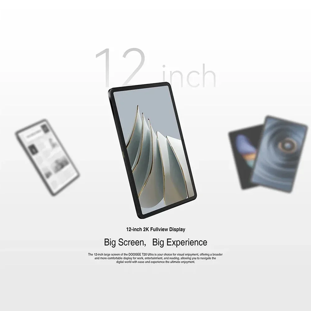 DOOGEE T20 Ultra Tablet PC 12Inch 2K Display Octa Core 12GB+256GB 10800mAh 16MP Camera Android 13 Tablet Quad Box Stereo Speaker
