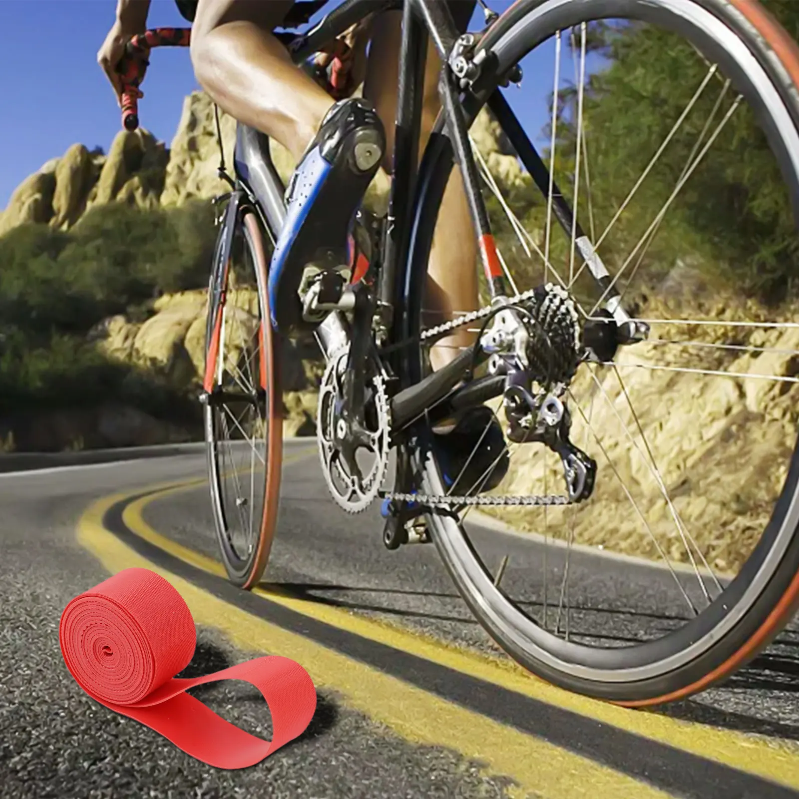 Bicycle Rim Strip Tire Liner Inner Tube Protector PVC Rim Tape For 700C 26 27.5 29 Inch MTB Road Bike Anti-Stab Tire Pad 2pcs