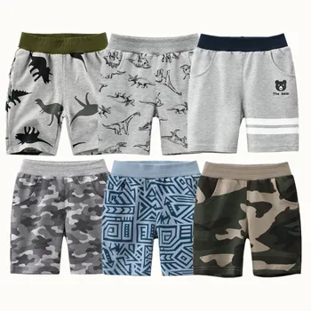 2024 Summer Children Shorts Pants for Boys 100% Cotton Bear Dinosaur Cartoon Camouflage Sport Casual Pants for Baby Boys Girls 1