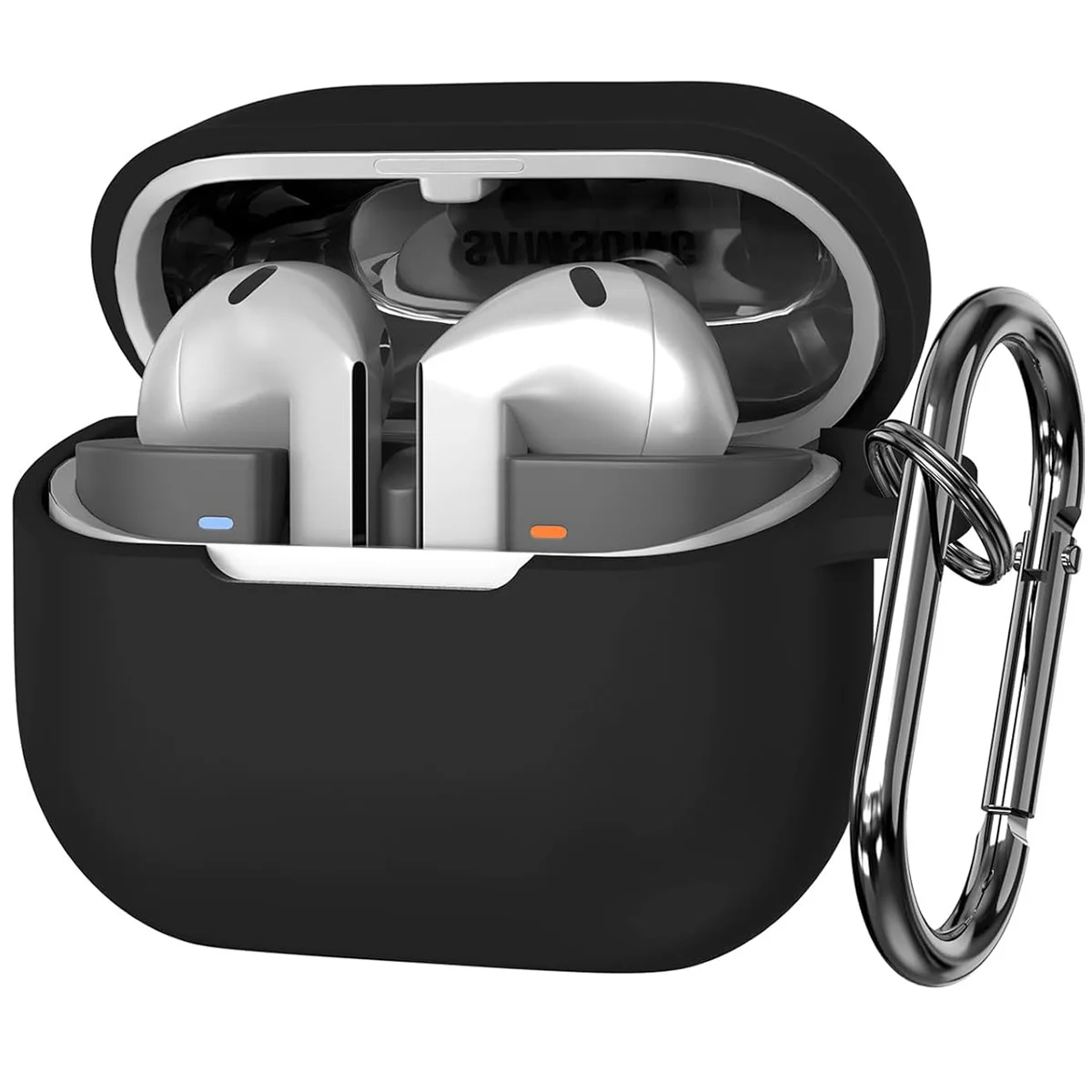 Silicone Shockproof & Dust-proof Earbuds Case with Keychain