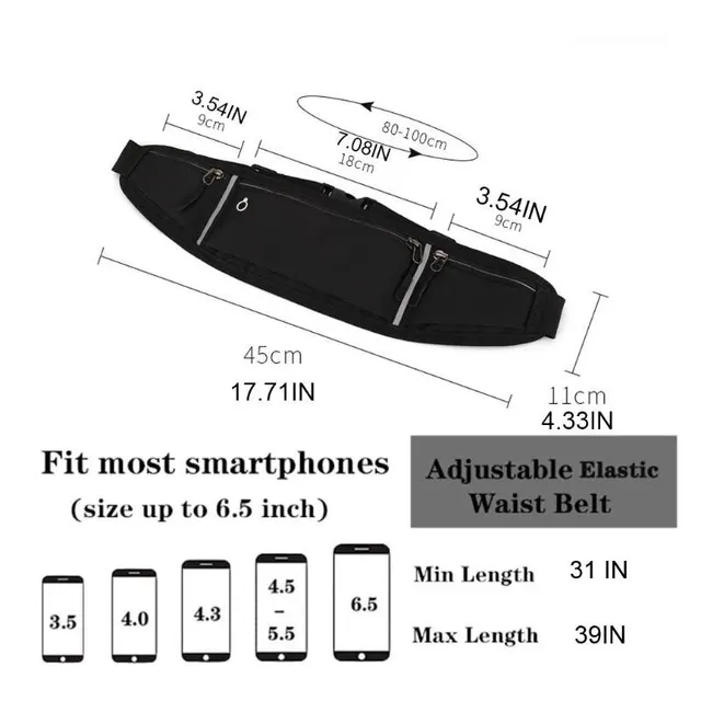 Professional Running Waist Bag Sports Belt Pouch Mobile Phone Case Men Women Hidden Pouch Gym Sports Bags Running Pack 2