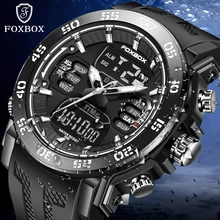 

Reloj 2022 LIGE Military Sport WristWatch FOXBOX Quartz Dual Display Watch For Men Date Clock Silicone Strap Waterproof Watches