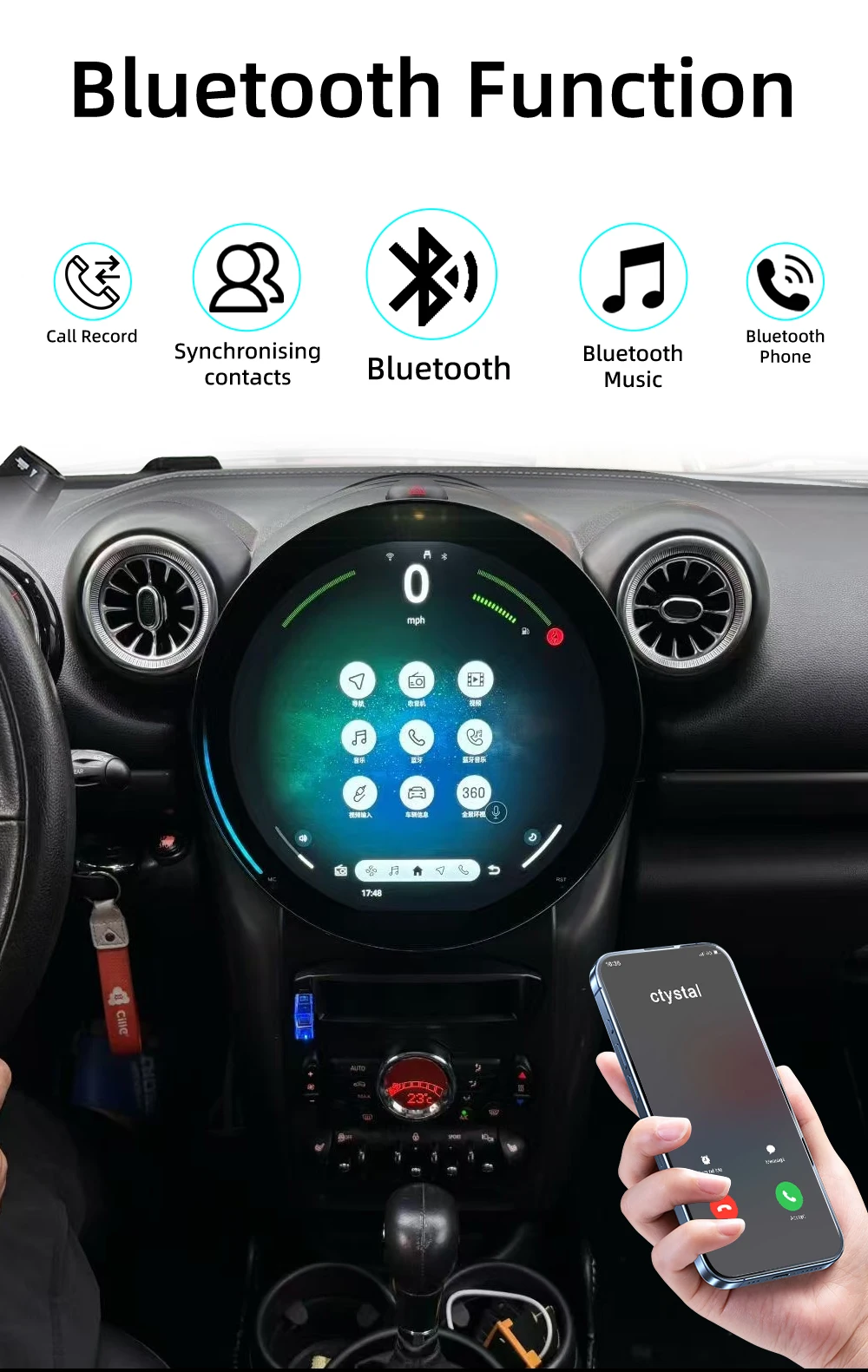 Android Car Radio for BMW MINI R56 R60 2007-2016 Multimedia Player Supports CarP