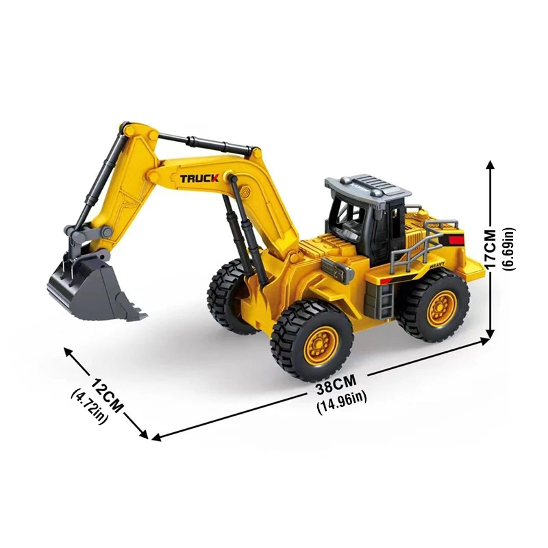 2.4G Alloy Remote Control Dump Truck Excavator Bulldozer Engineering Vehicle 9 Channels RC Trucks Model Children's Toy Kids Gift 6
