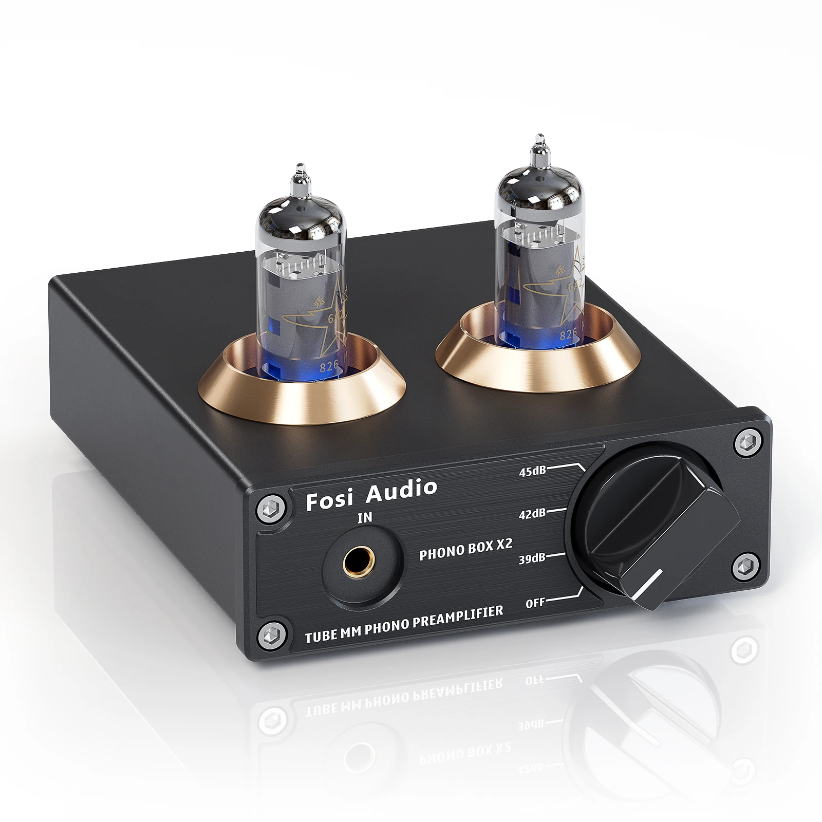 Fosi Áudio Fono Preamp para o Fonógrafo da Plataforma Giratória Mini Estéreo de Áudio Alta Fidelidade Tubo Vácuo Caixa Amplificador x2 para Diy