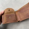 Retro Genuine Leather Mens Wallet with Coin Pocket Zipper Italian Leather Wallets Mens 6