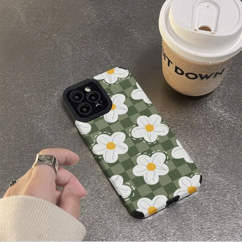 Stylish Sunflower Leather Silicone Shockproof Phone Case - Soft Full Back Cover