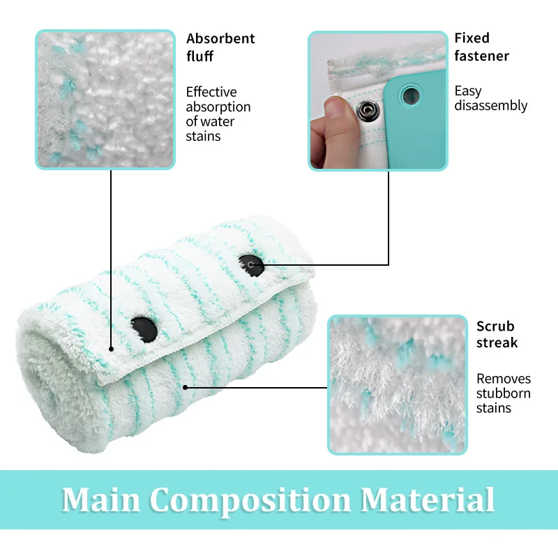 2pcs Mop Flat Pads for Leifheit Clean Twist XL MicroDuo Dry and Wet Cleaning 48.5x15cm, microfiber mop pad