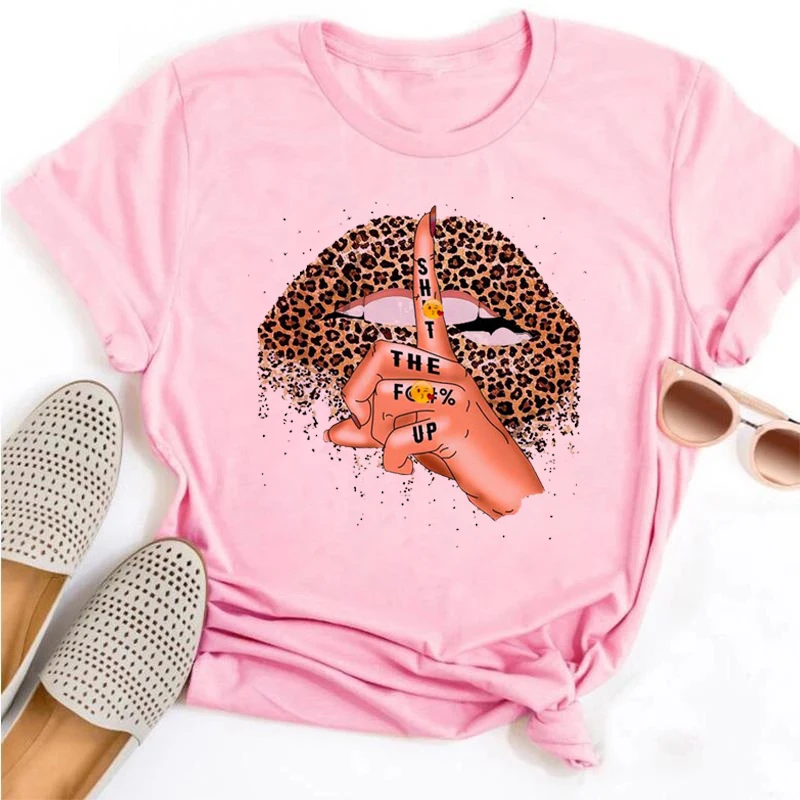 Women Summer Short Sleeve Tshirts Fashion Red Lips Finger Print Ladies T-shirts Top Cartoon Womens Graphic Tees T-Shirts Sf410832e1afa42e1ab7f0718c43c9e4fR