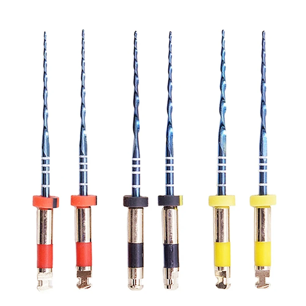 6 PCS Dental Blue Reciprocate Endodontic Files Niti Rotary Root Canal Files Heat Activated 21mm/25mm 2