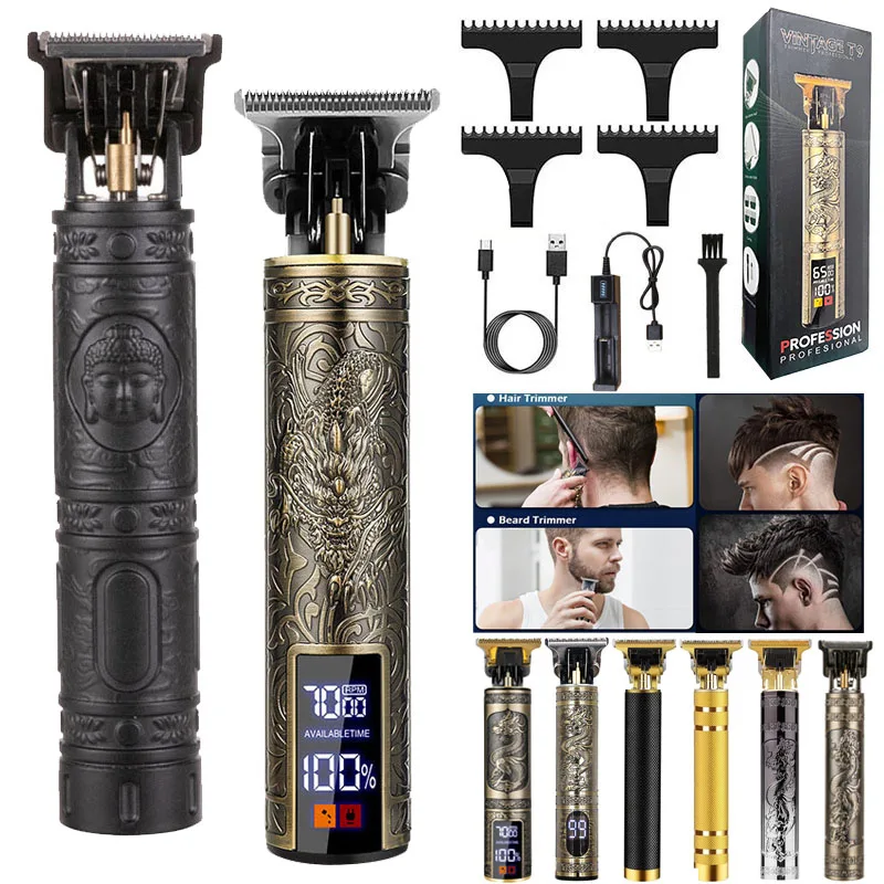 Free Shipping Electric Usb Rechargeable Barber Men's Salon Carbon Steel Blade Hair Cutting Shaving Finishing Removal Machine