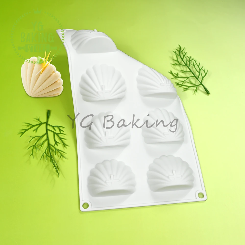 8 Cavity 3D Seashell Design Pudding Mousse Mould DIY Candy Chocolate Silicone Mold Cake Decorating Tools Kitchen Bakeware